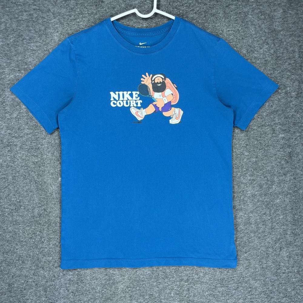 Nike Court Tee shirt Mens M Blue Slam Hike Man Tennis Short sleeve DC5376-301 - Picture 2 of 14